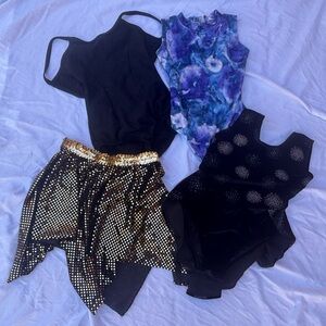 Vintage Girls Dance Leotards Lot of 3 Plus Skirt Size Medium 8 - 10